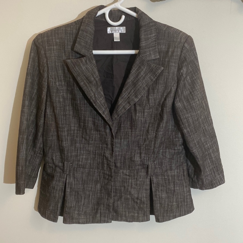 Dressbarn Brown/Grey Suit Jacket - Size L